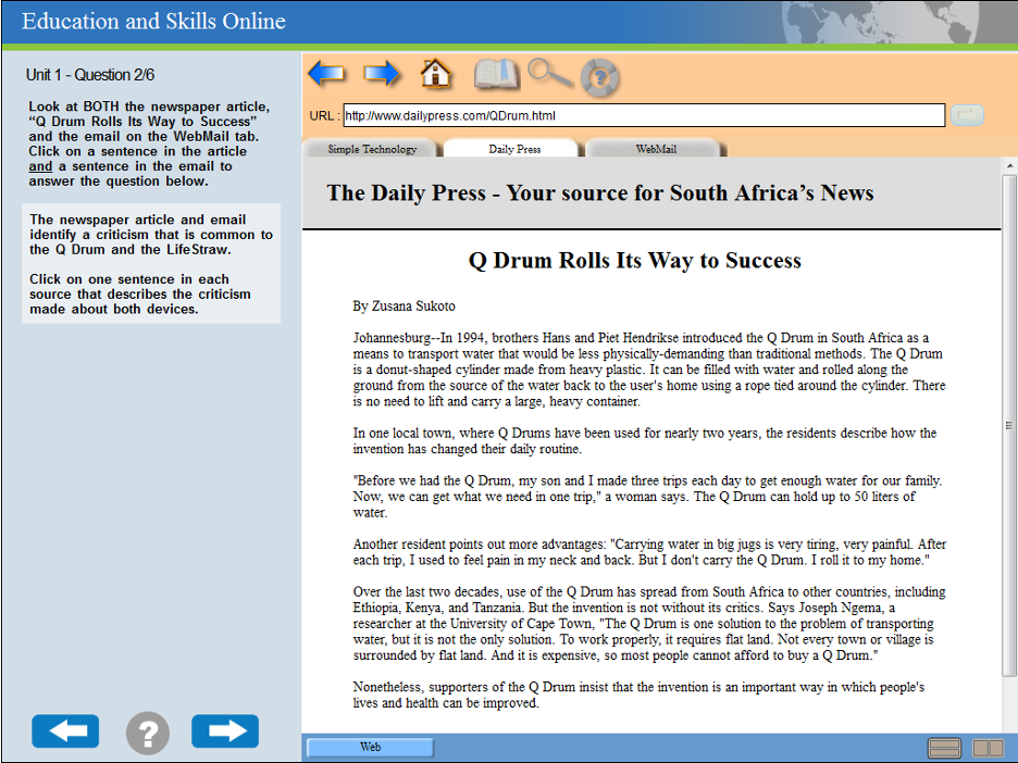 The image displays a news website called The Daily Press – Your source for South Africa’s News.’ There is an article entitled, Q Drum Rolls Its Way to Success.’