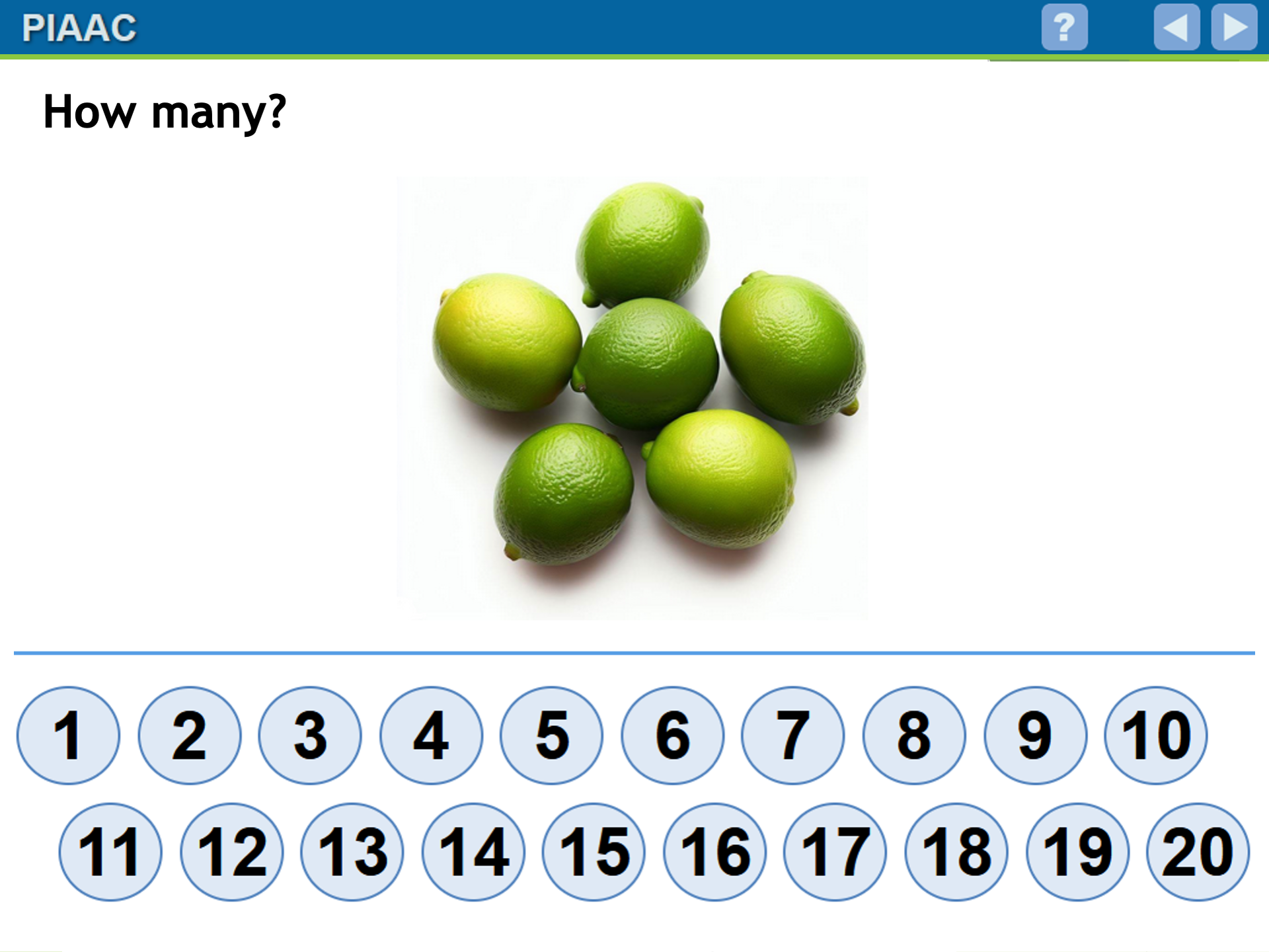 Sample item 1: How many?